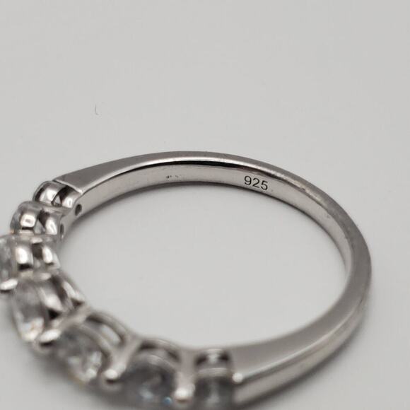 Vintage Sterling Silver 925 Ring Bar Lafonn Platinum Over Sterling Size 7 - Picture 8 of 9